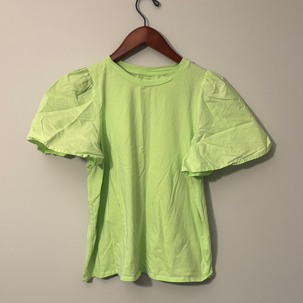 a new day Neon Lime Puff Sleeve Tee Shirt